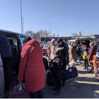 Refugees leaving Ukraine