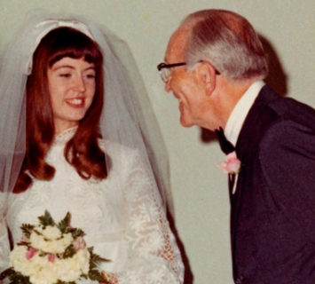 Anna with her dad on her wedding day. 